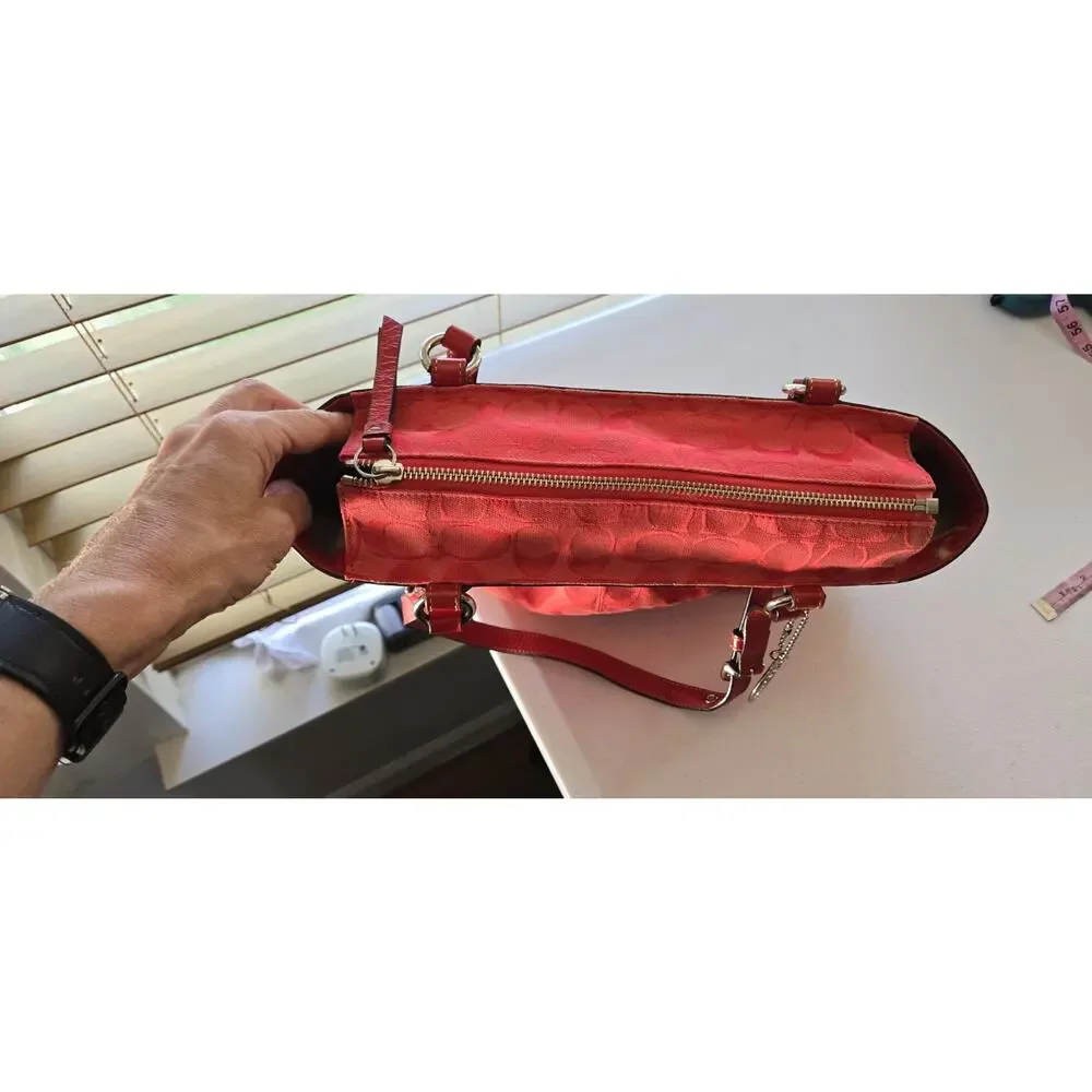 COACH Y2K Vintage Signature East West Gallery Shoulder Bag Vibrant Red